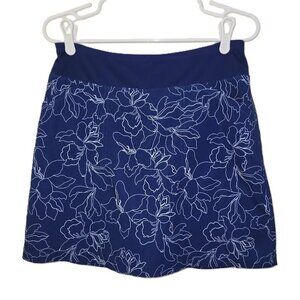 Cypress Club Navy Floral Skort Built-In Shorts Tummy-Smoothing Waistband Size S